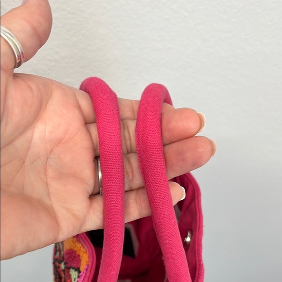 American & Beyond | Pink Butterfly Beaded Tote/Bucket Bag w/Crossbody Strap - Picture 7 of 16